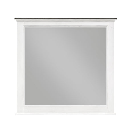 Chesterton Antique White/Dark Brown 5-Piece Bedroom Set (Queen Bed, Nightstand, Dresser, Mirror, Chest) from Homelegance - Luna Furniture