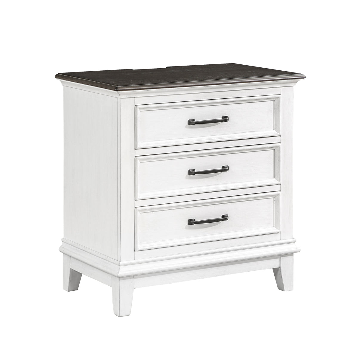 Chesterton Antique White/Dark Brown 5-Piece Bedroom Set (Queen Bed, Nightstand, Dresser, Mirror, Chest) from Homelegance - Luna Furniture