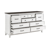 Chesterton Antique White/Dark Brown Queen Bed from Homelegance - Luna Furniture