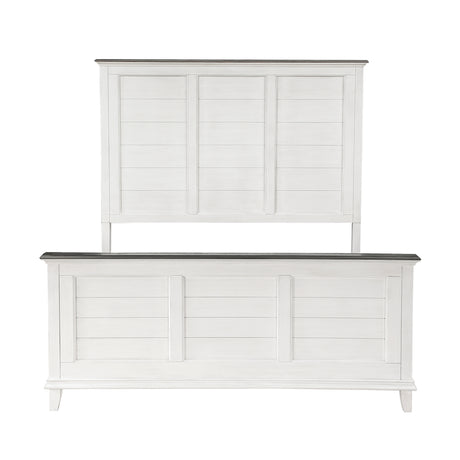 Chesterton Antique White/Dark Brown Eastern King Bed from Homelegance - Luna Furniture