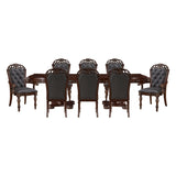 Adelina Cherry 5-Piece Double Pedestal Extendable Dining Room Set from Homelegance - Luna Furniture