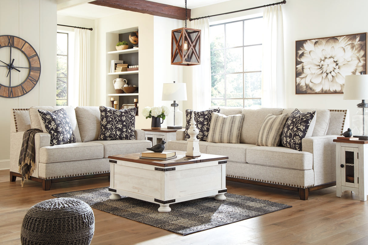Wystfield White/Brown Coffee Table and Chairside End Table from Ashley - Luna Furniture