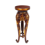 HD-15 Mahogany/Gold Pedestal from Homey Design - Luna Furniture