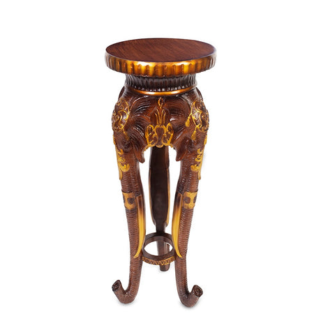 HD-15 Mahogany/Gold Pedestal from Homey Design - Luna Furniture