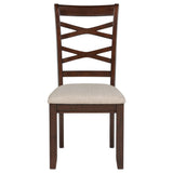 Barton Dark Brown 5-Piece Round Wood Dining Set from Coaster - Luna Furniture