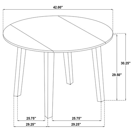 Catley Dark Coffee 5-Piece Round Drop Leaf Dining Set from Coaster - Luna Furniture