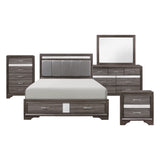 Luster Gray 5-Piece Bedroom Set (Queen Bed, Nightstand, Dresser, Mirror, Chest) from Homelegance - Luna Furniture