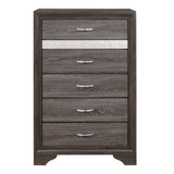 Luster Gray 5-Piece Bedroom Set (Queen Bed, Nightstand, Dresser, Mirror, Chest) from Homelegance - Luna Furniture