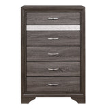 Luster Gray 4-Piece Bedroom Set (Queen Bed, Nightstand, Dresser, Mirror)