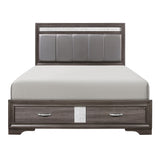 Luster Gray Queen Upholstered Storage Platform Bed from Homelegance - Luna Furniture