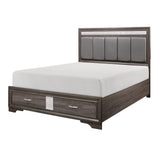 Luster Gray Queen Upholstered Storage Platform Bed from Homelegance - Luna Furniture