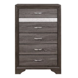 Luster Gray Eastern King Platform Bed with Footboard Storage from Homelegance - Luna Furniture