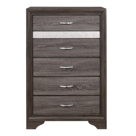 Luster Gray Eastern King Platform Bed with Footboard Storage from Homelegance - Luna Furniture