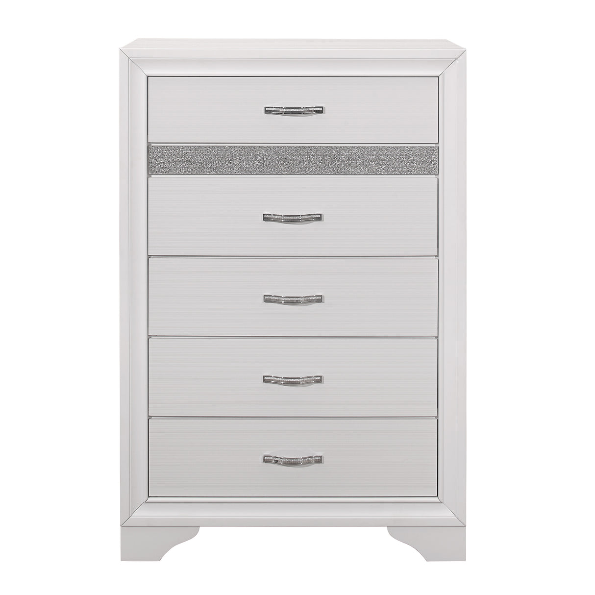 Luster White 4-Piece Bedroom Set (Queen Bed, Nightstand, Dresser, Mirror) from Homelegance - Luna Furniture