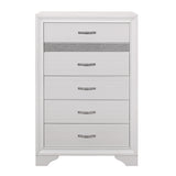 Luster White 4-Piece Bedroom Set (Queen Bed, Nightstand, Dresser, Mirror) from Homelegance - Luna Furniture