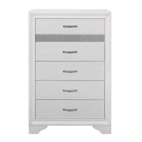 Luster White 4-Piece Bedroom Set (Queen Bed, Nightstand, Dresser, Mirror) from Homelegance - Luna Furniture