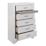 Luster White 4-Piece Bedroom Set (Queen Bed, Nightstand, Dresser, Mirror) from Homelegance - Luna Furniture