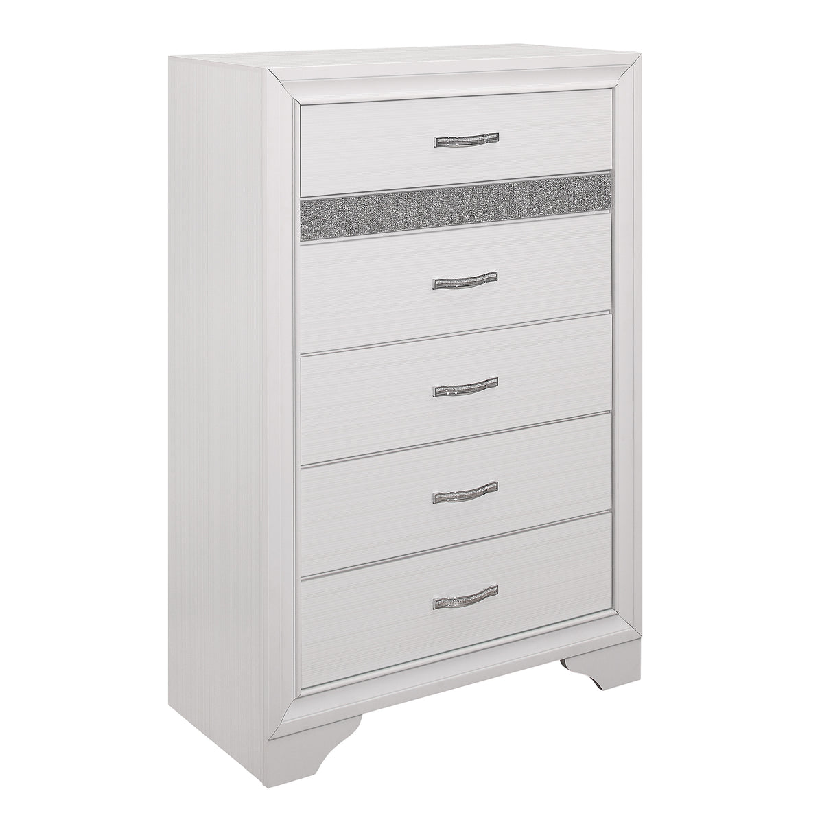Luster White 4-Piece Bedroom Set (Queen Bed, Nightstand, Dresser, Mirror) from Homelegance - Luna Furniture