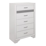 Luster White 4-Piece Bedroom Set (Queen Bed, Nightstand, Dresser, Mirror) from Homelegance - Luna Furniture