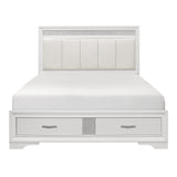 Hudson Cherry Queen Platform Bed with Footboard Storage from Homelegance - Luna Furniture