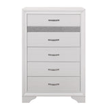 Luster White Eastern King Platform Bed with Footboard Storage from Homelegance - Luna Furniture