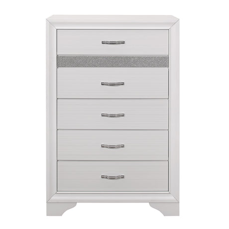 Luster White Eastern King Platform Bed with Footboard Storage from Homelegance - Luna Furniture