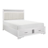 Luster White 5-Piece Bedroom Set (Queen Bed, Nightstand, Dresser, Mirror, Chest) from Homelegance - Luna Furniture