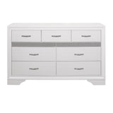 Luster White 5-Piece Bedroom Set (Queen Bed, Nightstand, Dresser, Mirror, Chest) from Homelegance - Luna Furniture