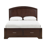 Hudson Cherry California King Platform Bed with Footboard Storage from Homelegance - Luna Furniture