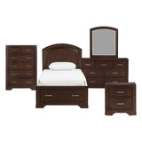 Hudson Cherry Twin Platform Bed with Footboard Storage from Homelegance - Luna Furniture