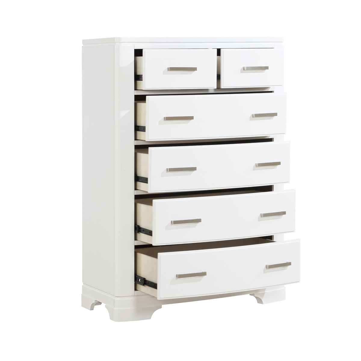 Hudson White Full Platform Bed with Footboard Storage