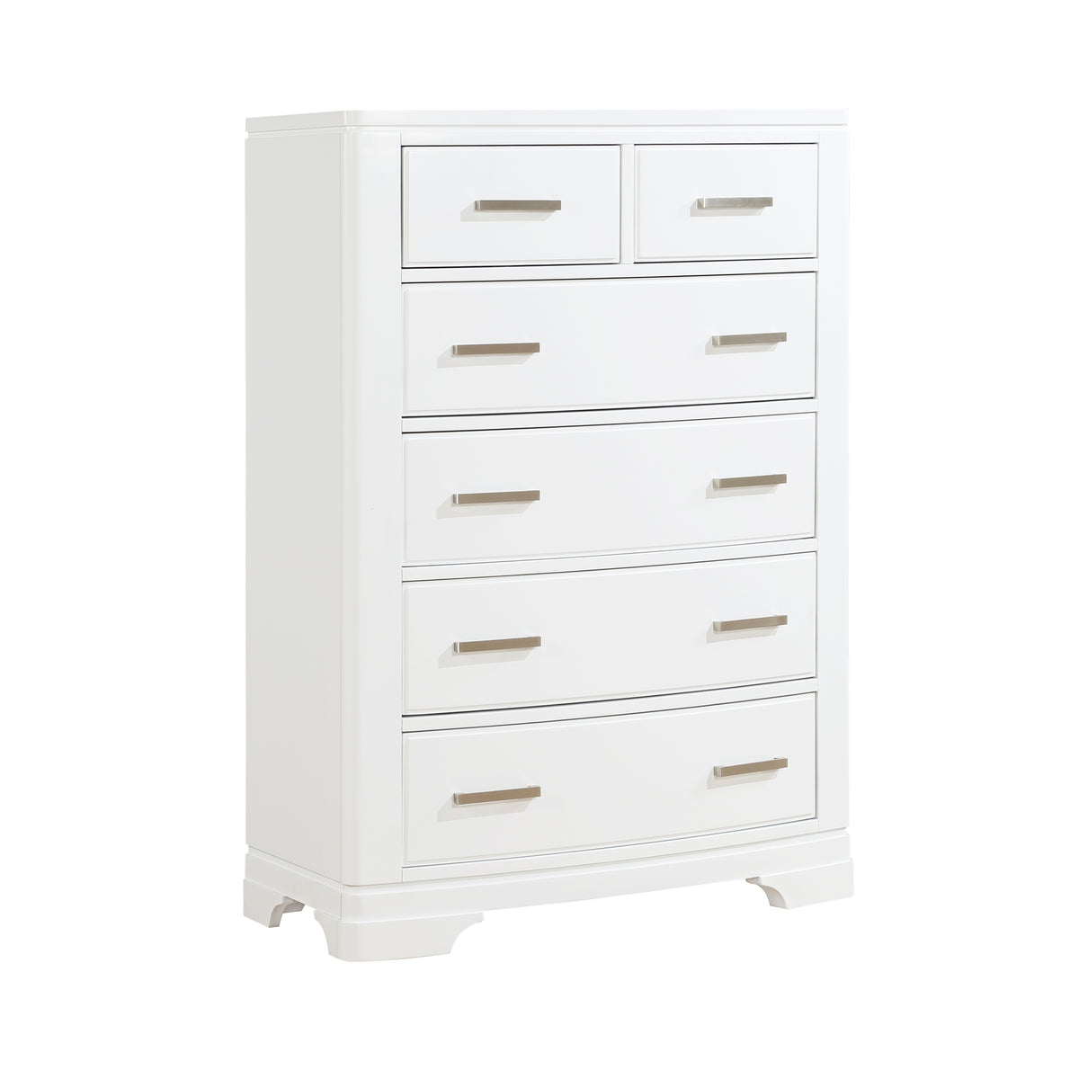 Hudson White 4-Piece Bedroom Set (Queen Bed, Nightstand, Dresser, Mirror) from Homelegance - Luna Furniture