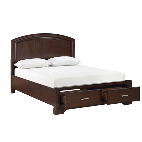 Hudson Cherry 5-Piece Bedroom Set (Queen Bed, Nightstand, Dresser, Mirror, Chest) from Homelegance - Luna Furniture