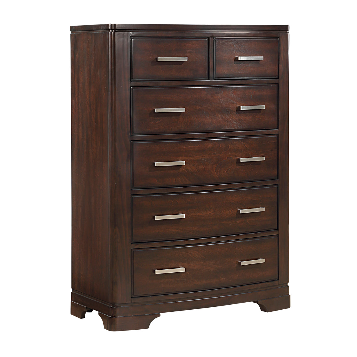 Hudson Cherry 5-Piece Youth Bedroom Set (Twin Bed, Nightstand, Dresser, Mirror, Chest) from Homelegance - Luna Furniture