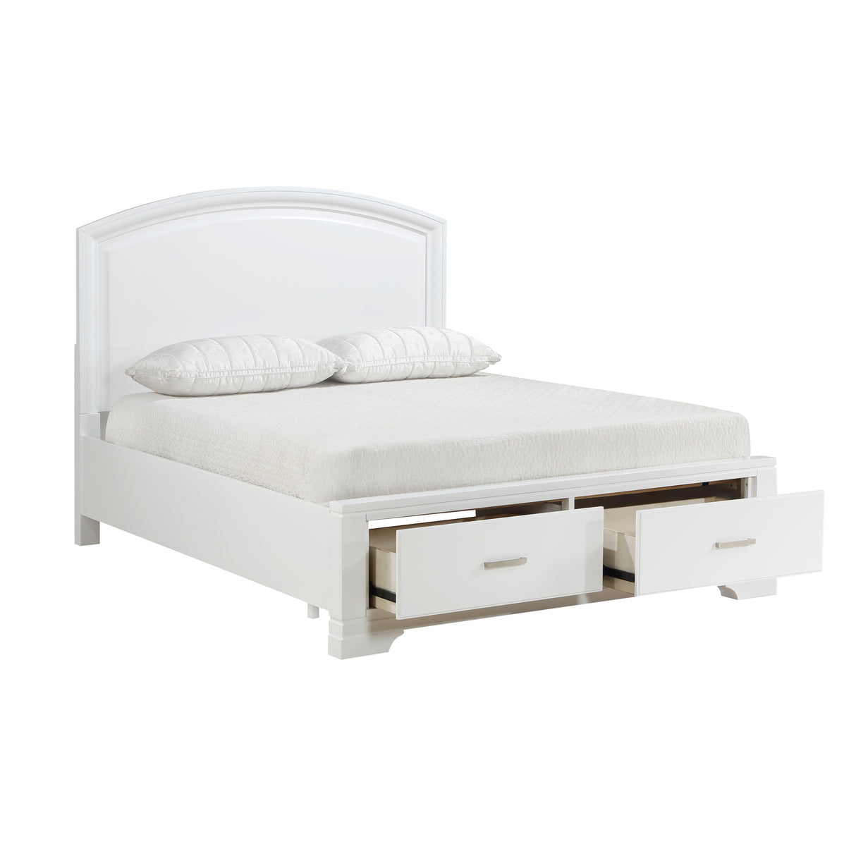 Hudson White Queen Platform Bed with Footboard Storage from Homelegance - Luna Furniture
