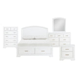 Hudson White 5-Piece Bedroom Set (Queen Bed, Nightstand, Dresser, Mirror, Chest) from Homelegance - Luna Furniture