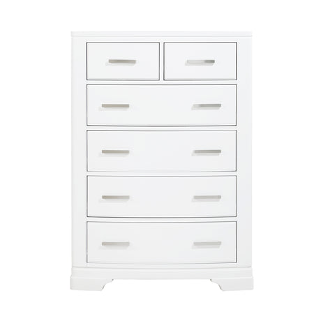 Hudson White 5-Piece Bedroom Set (Queen Bed, Nightstand, Dresser, Mirror, Chest) from Homelegance - Luna Furniture