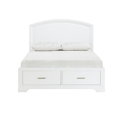 Hudson White 5-Piece Bedroom Set (Queen Bed, Nightstand, Dresser, Mirror, Chest) from Homelegance - Luna Furniture