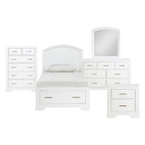 Hudson White 5-Piece Youth Bedroom Set (Twin Bed, Nightstand, Dresser, Mirror, Chest) from Homelegance - Luna Furniture