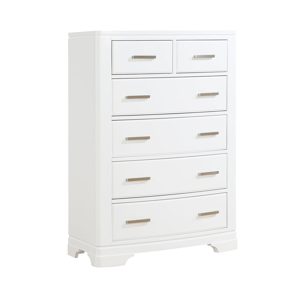 Hudson White 5-Piece Youth Bedroom Set (Twin Bed, Nightstand, Dresser, Mirror, Chest) from Homelegance - Luna Furniture