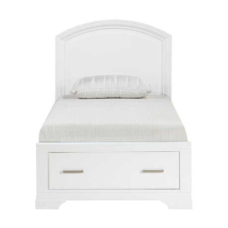 Hudson White 5-Piece Youth Bedroom Set (Twin Bed, Nightstand, Dresser, Mirror, Chest) from Homelegance - Luna Furniture