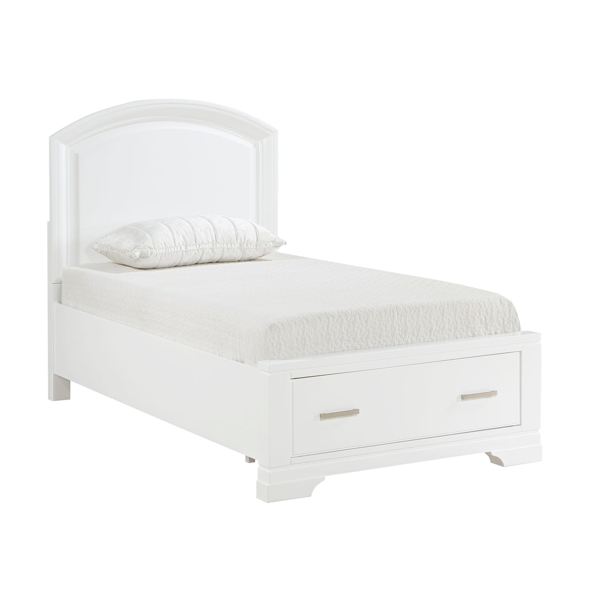 Hudson White 5-Piece Youth Bedroom Set (Twin Bed, Nightstand, Dresser, Mirror, Chest) from Homelegance - Luna Furniture