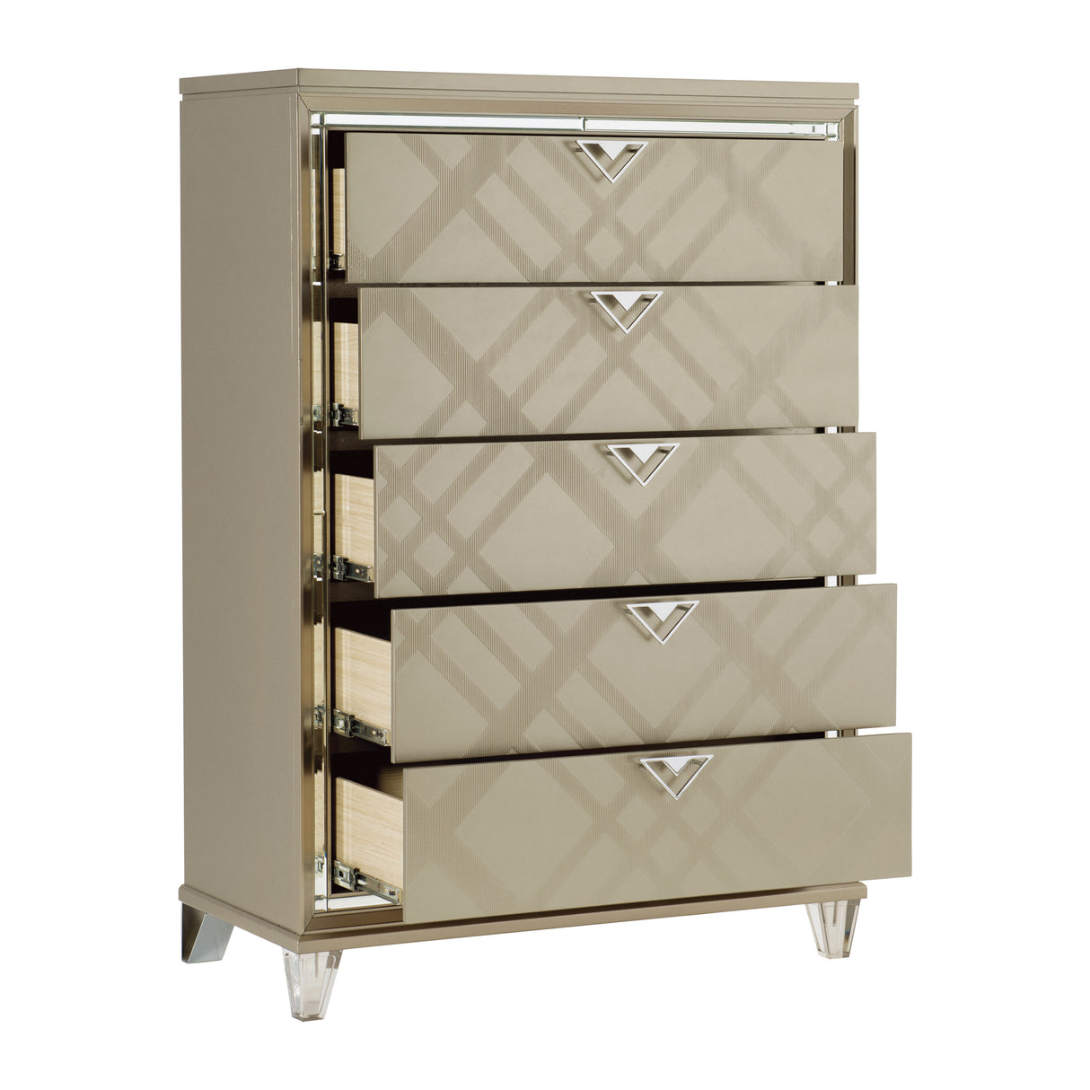Bijou Champagne Nightstand from Homelegance - Luna Furniture