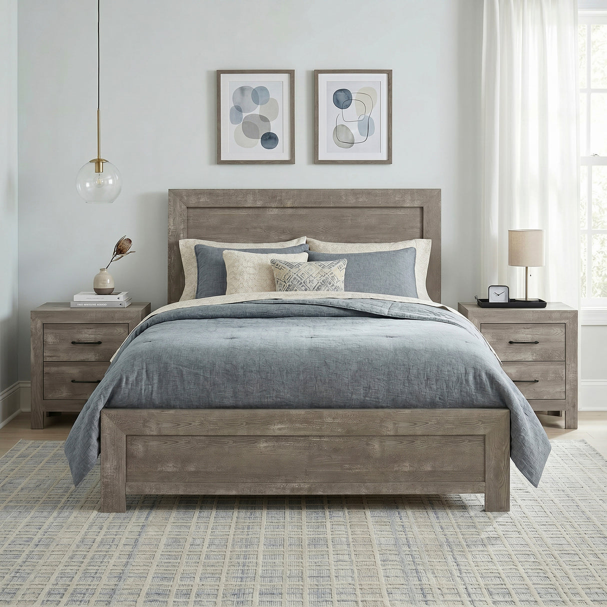 Corbin Gray Full Panel Bed from Homelegance - Luna Furniture