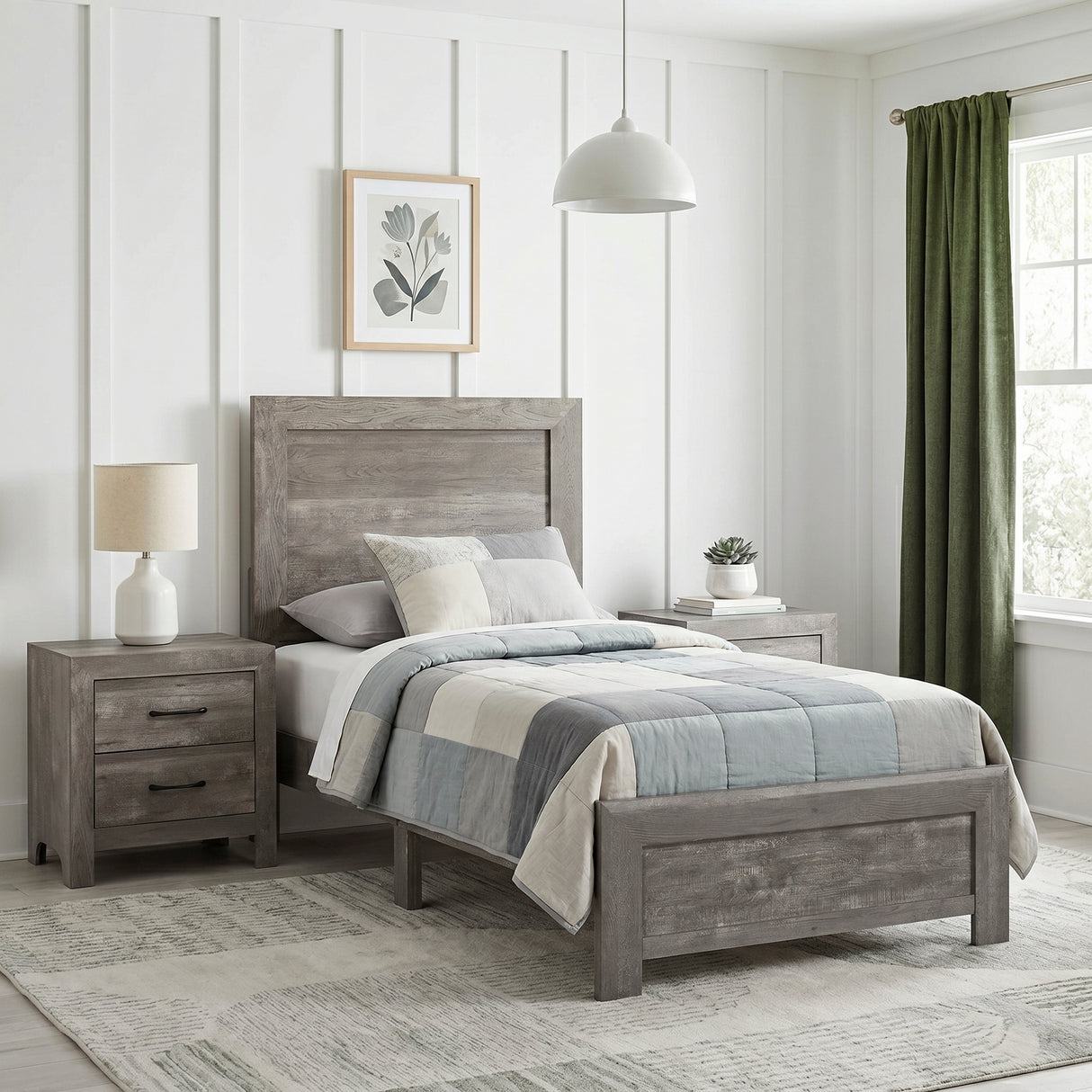 Corbin Gray Twin Panel Bed from Homelegance - Luna Furniture