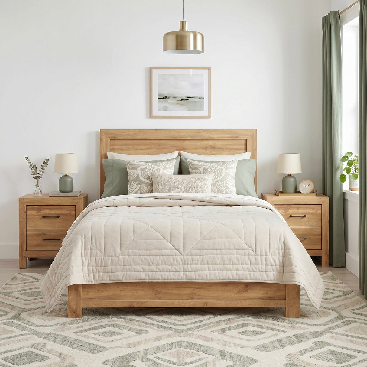Corbin Natural Queen Panel Bed