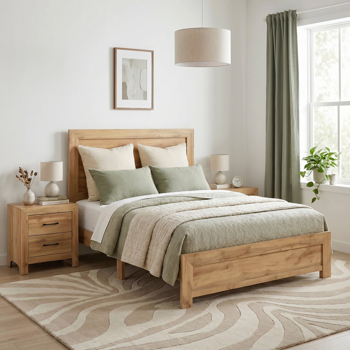 Corbin Natural King Panel Bed