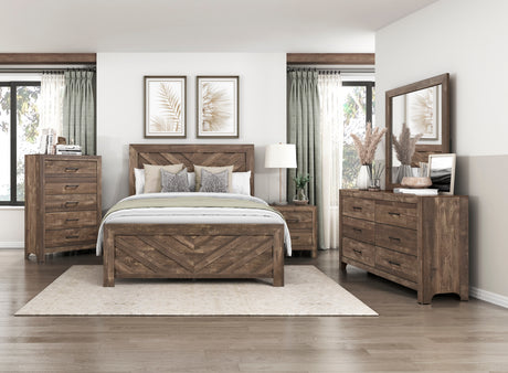 Corbin Brown Crossbuck California King Bed from Homelegance - Luna Furniture