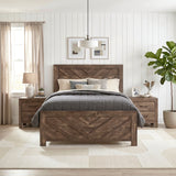 Corbin Brown Crossbuck Queen Panel Bed