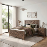 Corbin Brown Crossbuck Queen Panel Bed